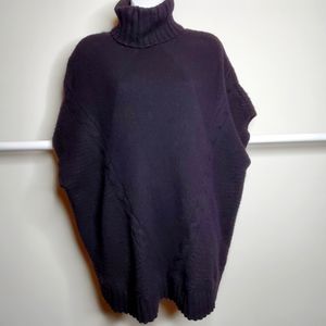 Kinross mixed knit oversized turtleneck vest